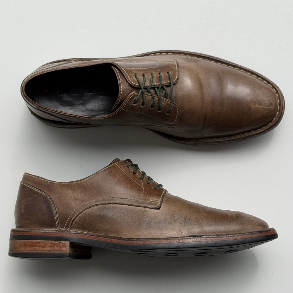 Cole Haan Centre Street Derby Shoes Mens 9 Brown Leather Plain Toe Nike Air